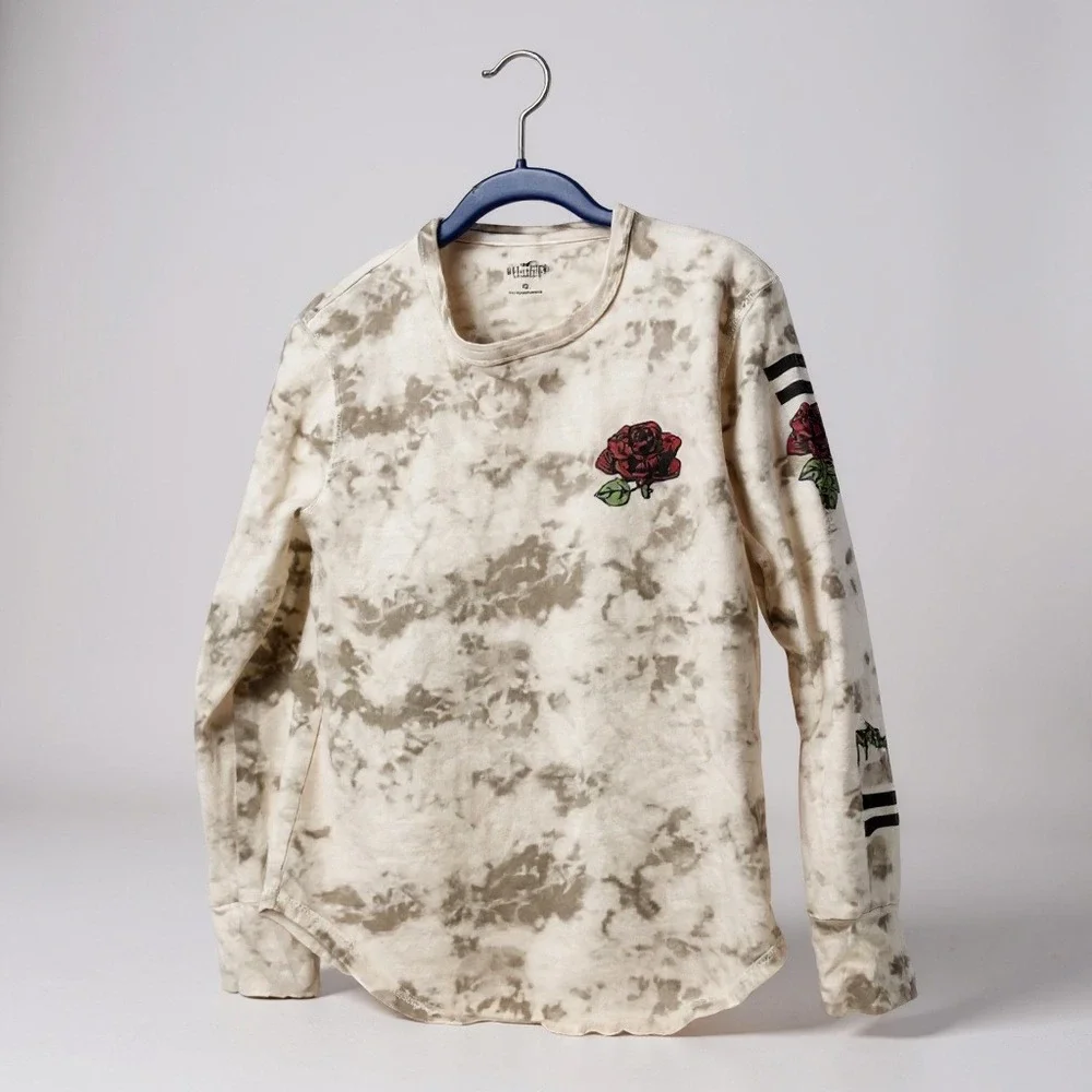 Hollister tie dye‎ men's tattoo print long sleeve shirt XS